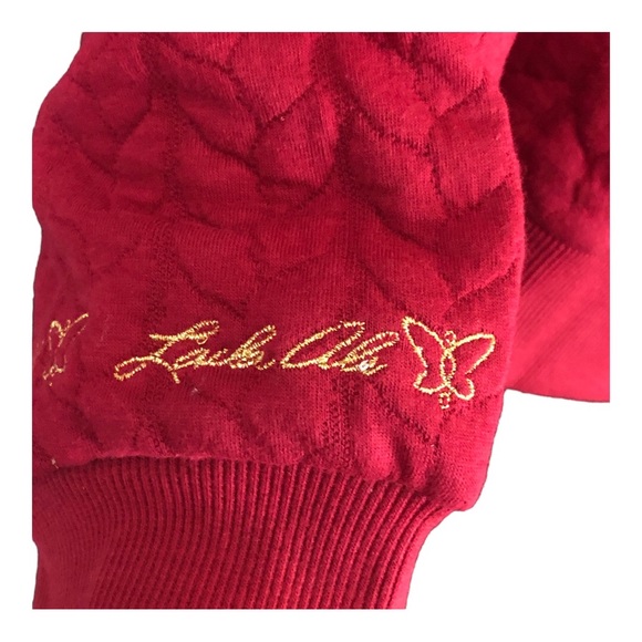 Laila Ali Rio Red Cable Knit Jacquard Sweatshirt Pullover Sweater. NWT! - Picture 3 of 4